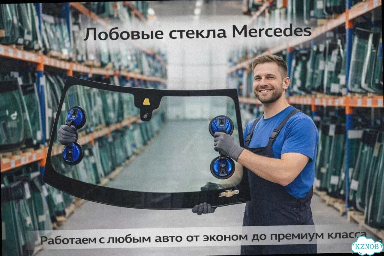 Лобовое стекло mercedes L406-L608 65-86 высокий (188x79) фото 4