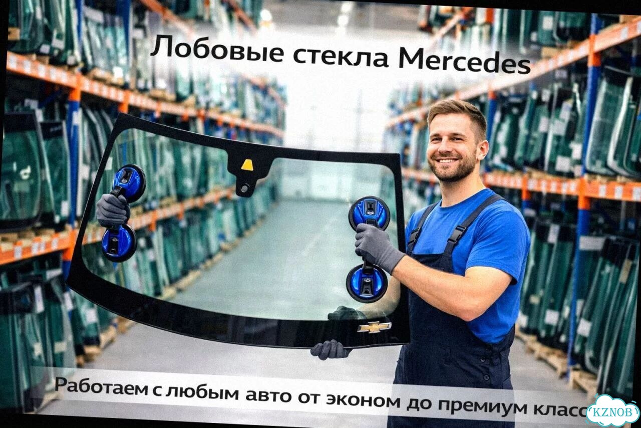 Лобовое стекло mercedes L406-L608 65-86 низкий (188x67) фото 4