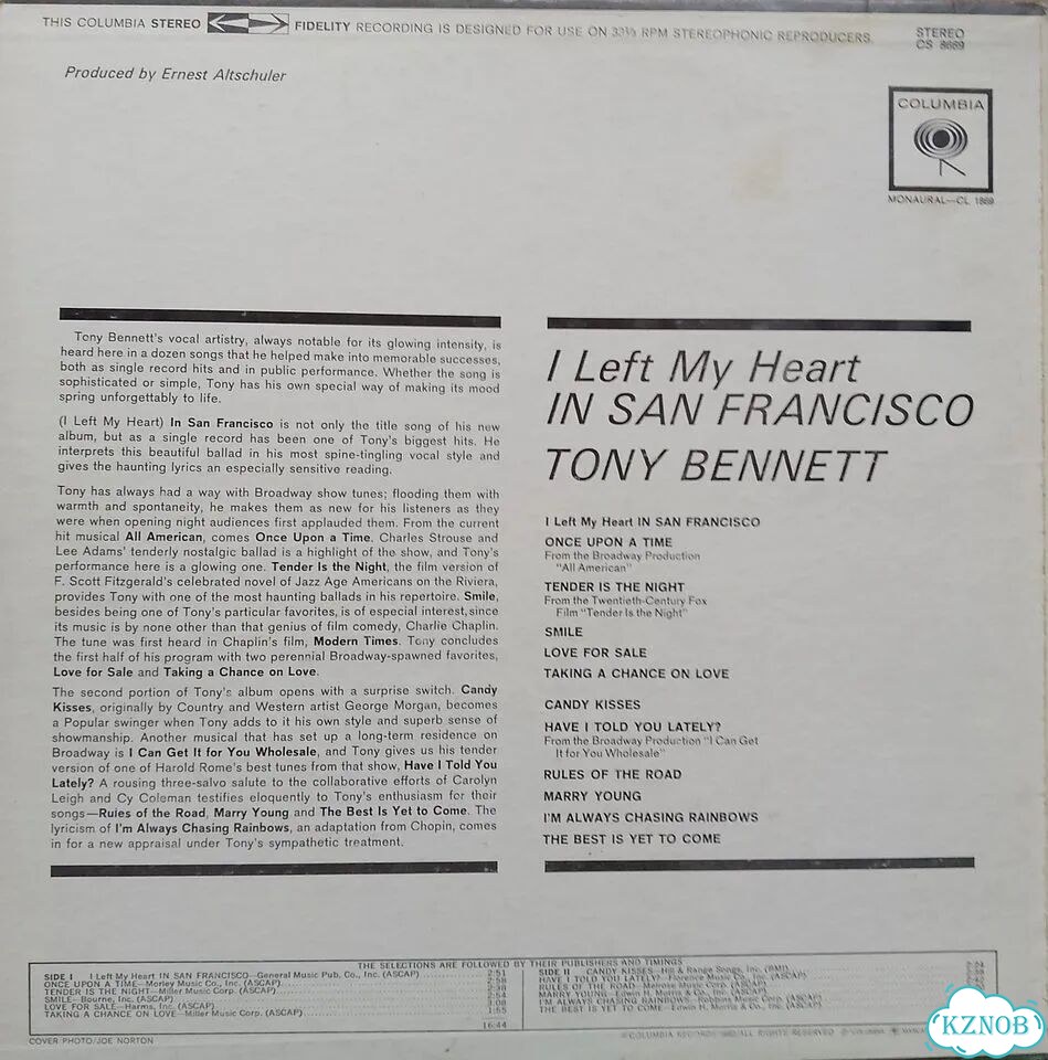 Tony Bennett – I Left My Heart In San Francisco фото 2
