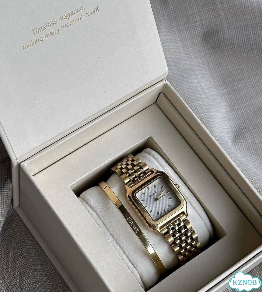 Женские часы Burker Macy Gold White фото 1