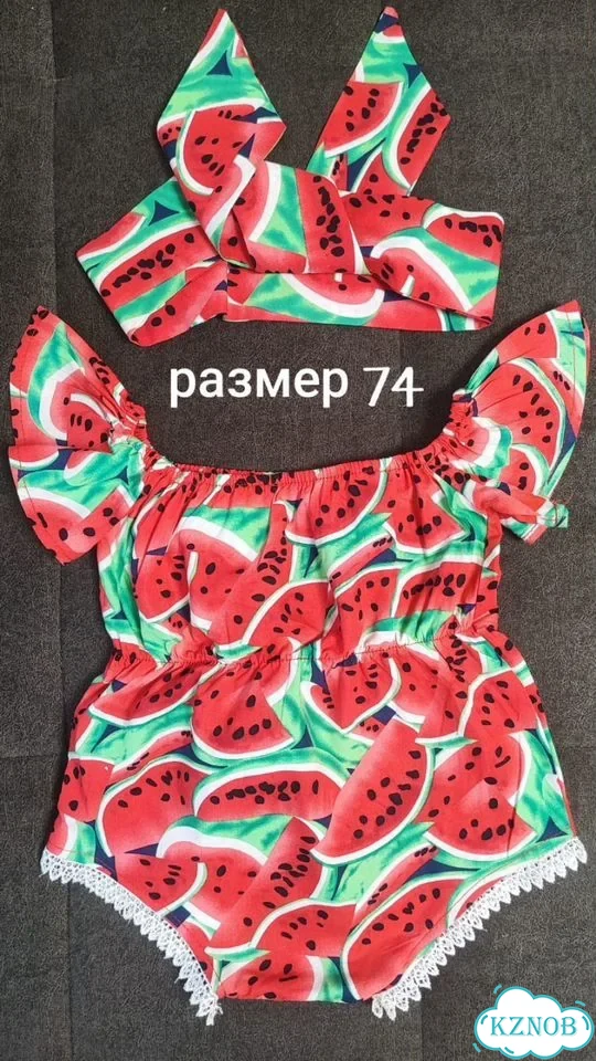 Нарядное боди для малышки с повязкой Абрузик фото 2