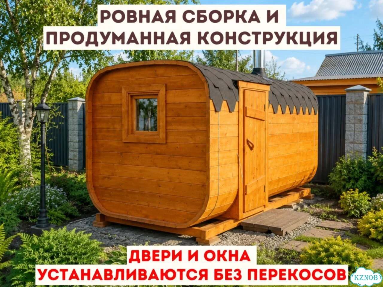 Баня-бочка квадро в наличии фото 2