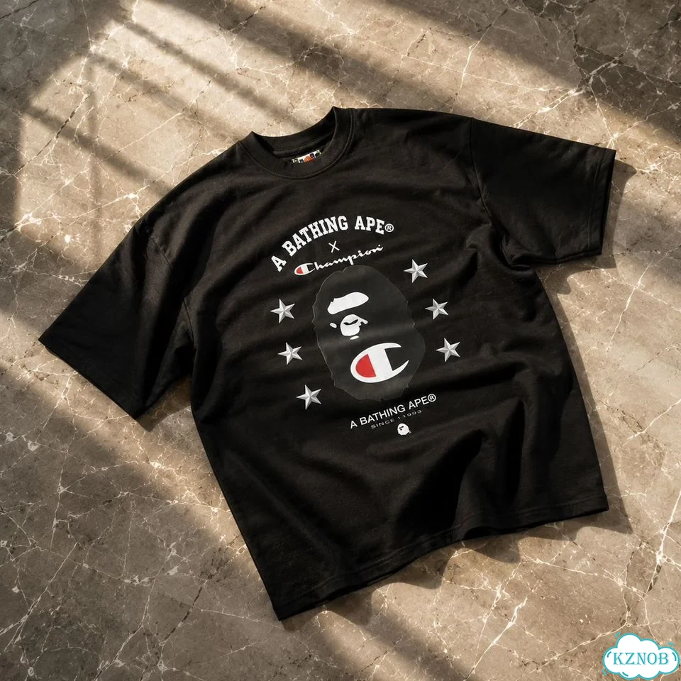 Унисекс футболка Bape x Champion Shadow Stars фото 1