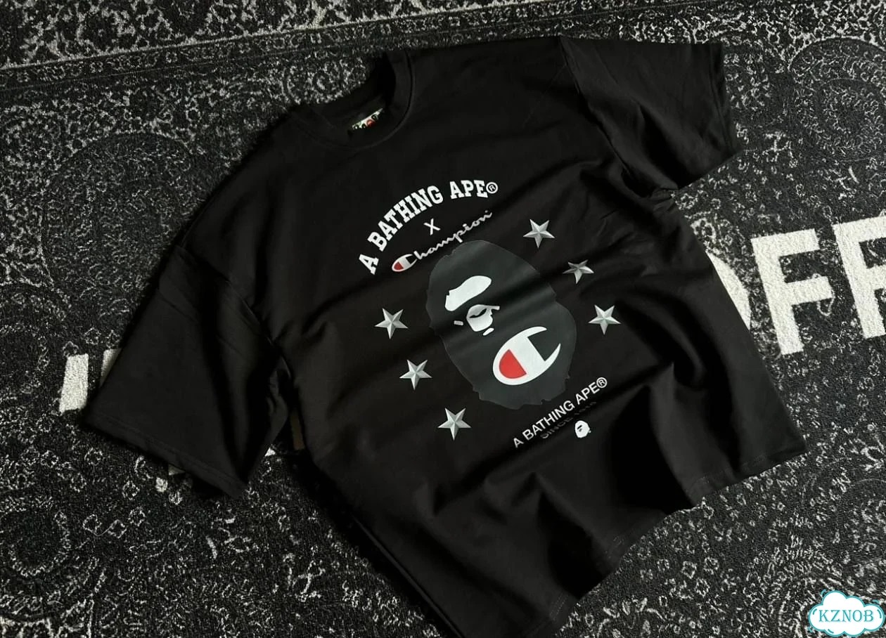 Унисекс футболка Bape x Champion Shadow Stars фото 3