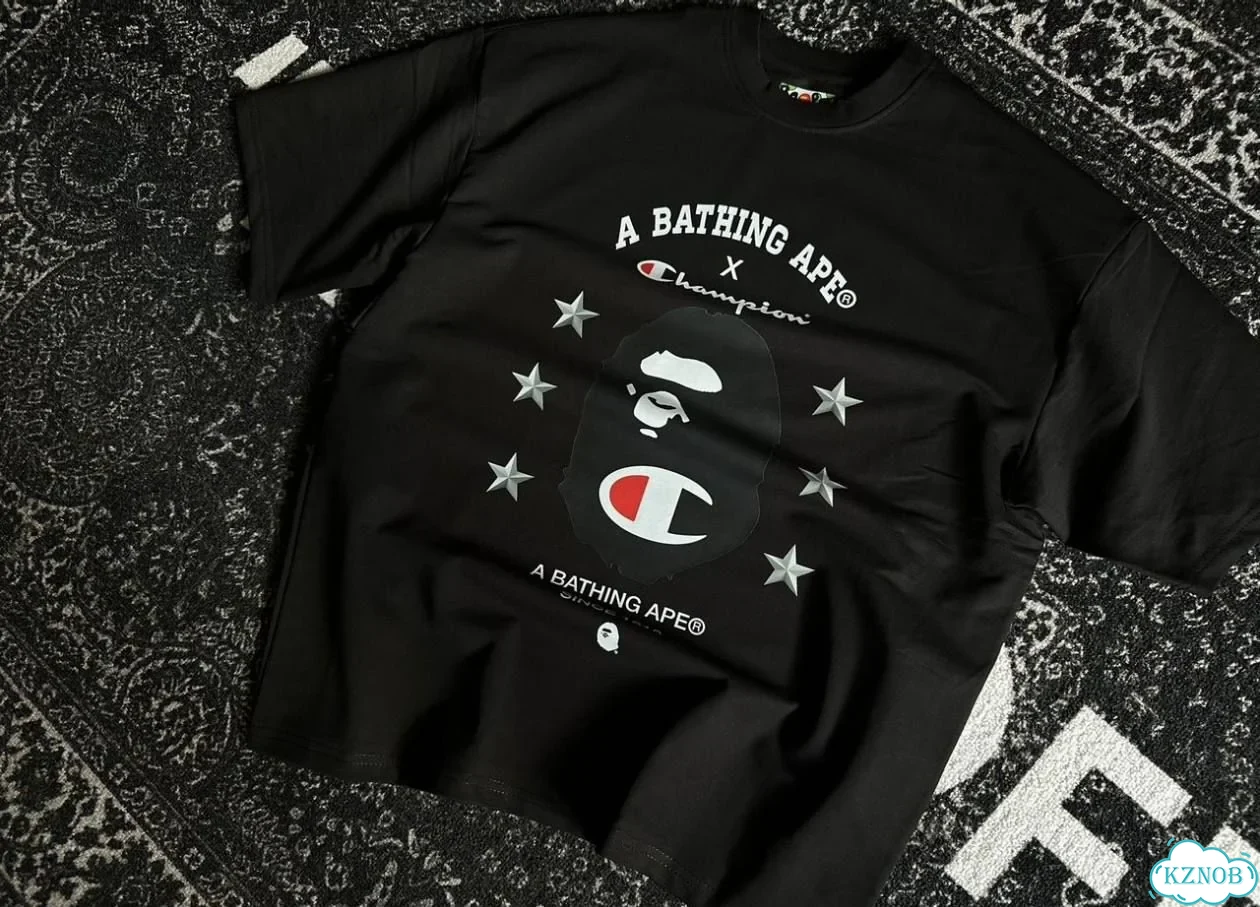 Унисекс футболка Bape x Champion Shadow Stars фото 4