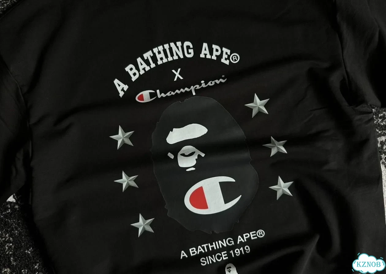 Унисекс футболка Bape x Champion Shadow Stars фото 5