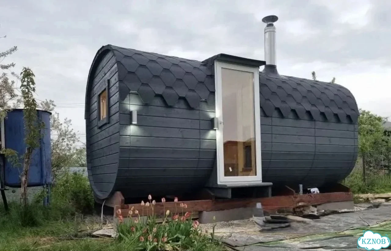 Готовая баня бочка квадро фото 2