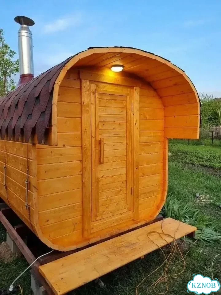 Готовая баня бочка квадро фото 6
