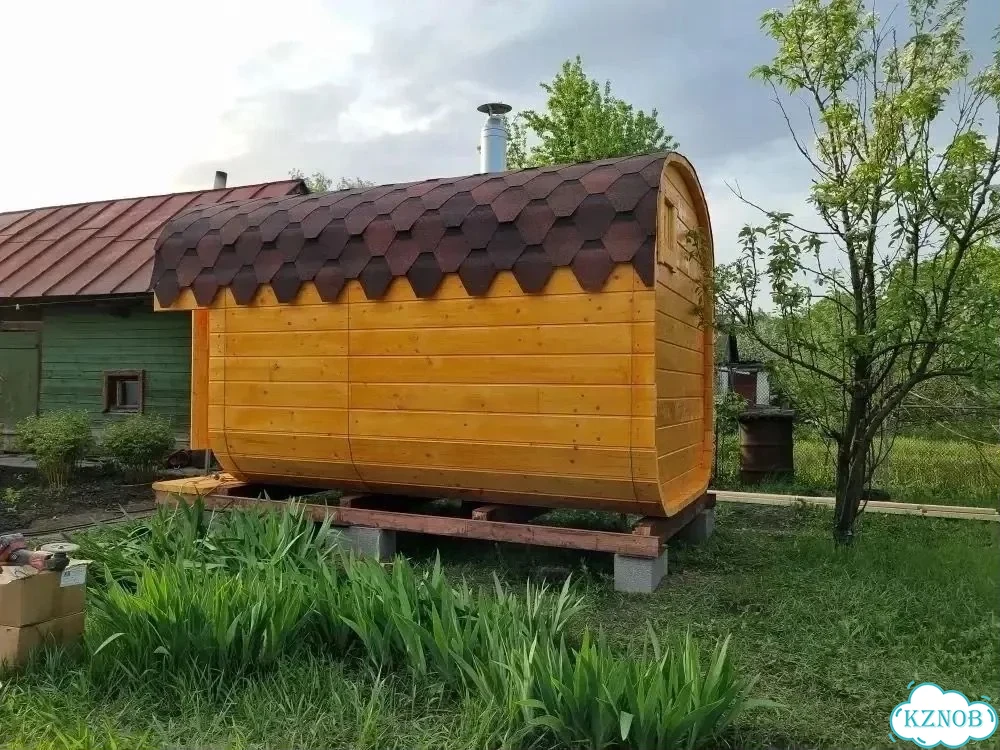 Готовая баня бочка квадро фото 7