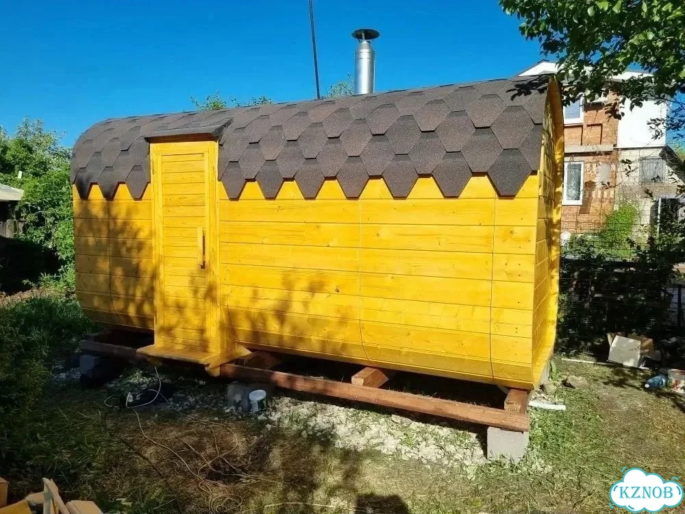 Готовая баня бочка квадро фото 8
