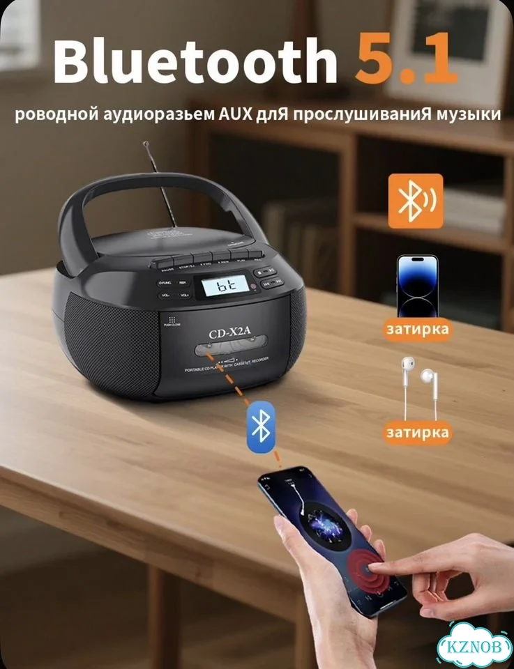 Кассетный CD магнитофон бумбокс новый фото 5