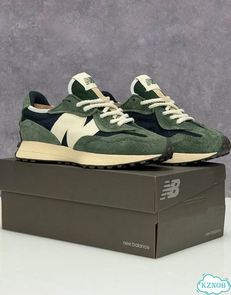 Кроссовки NEW balance 327 зеленые фото 3
