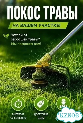 Покос травы триммером фото 1
