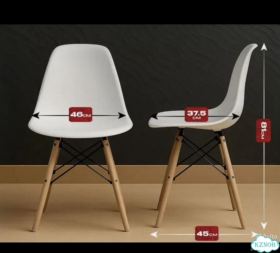Стул для кухни Eames DSW Style 4 шт белые фото 4