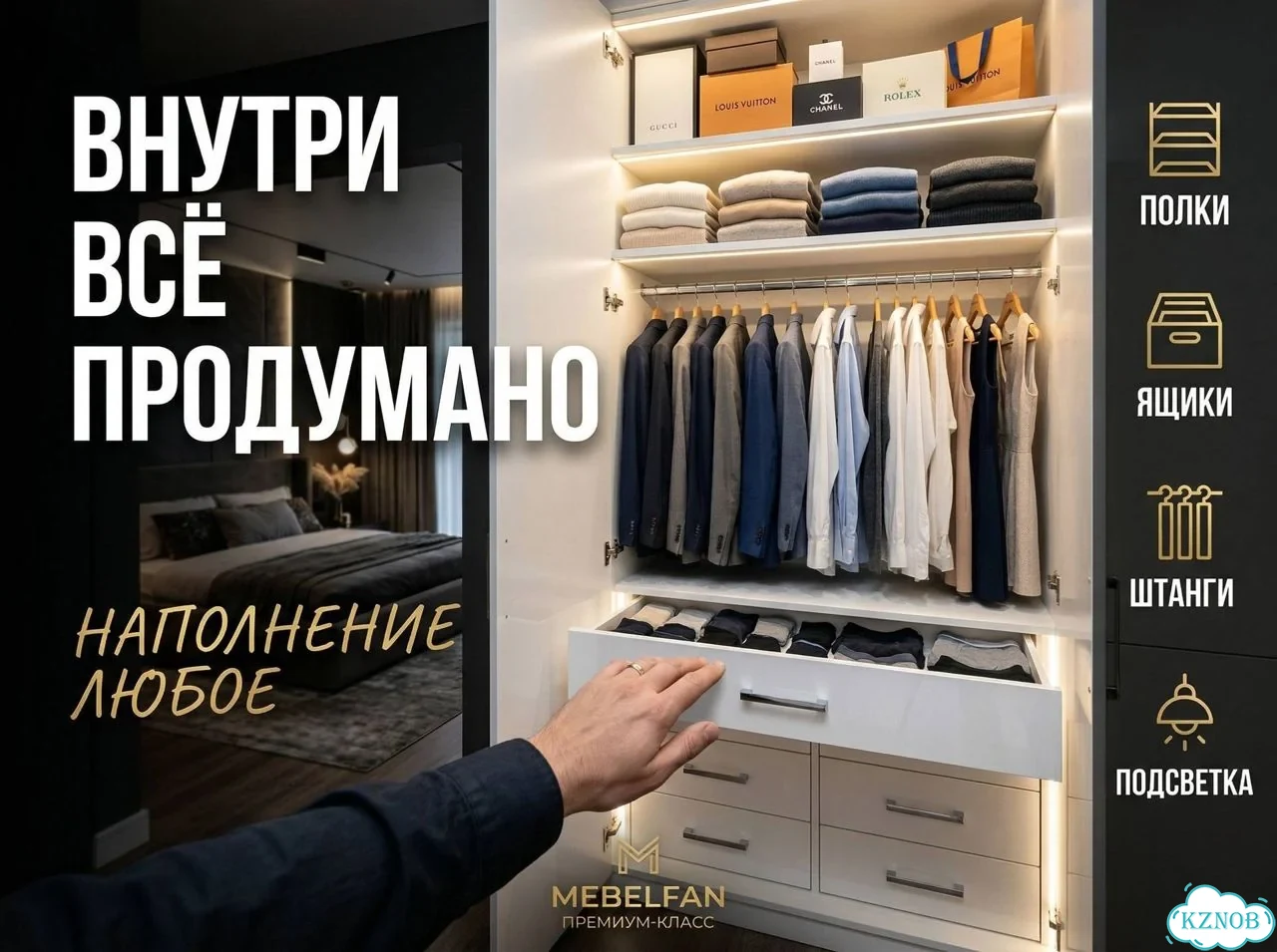 Шкаф Распашной с полками фото 3
