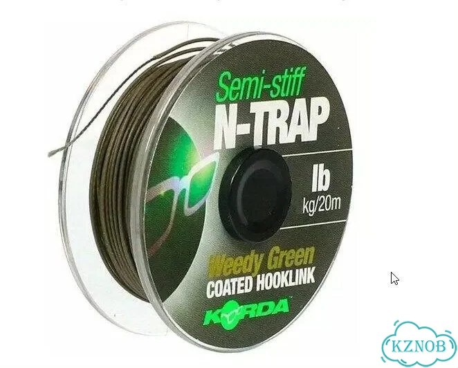Поводковый материал Korda N-Trap Semi-stiff Weedy Green 20lb 20м фото 1