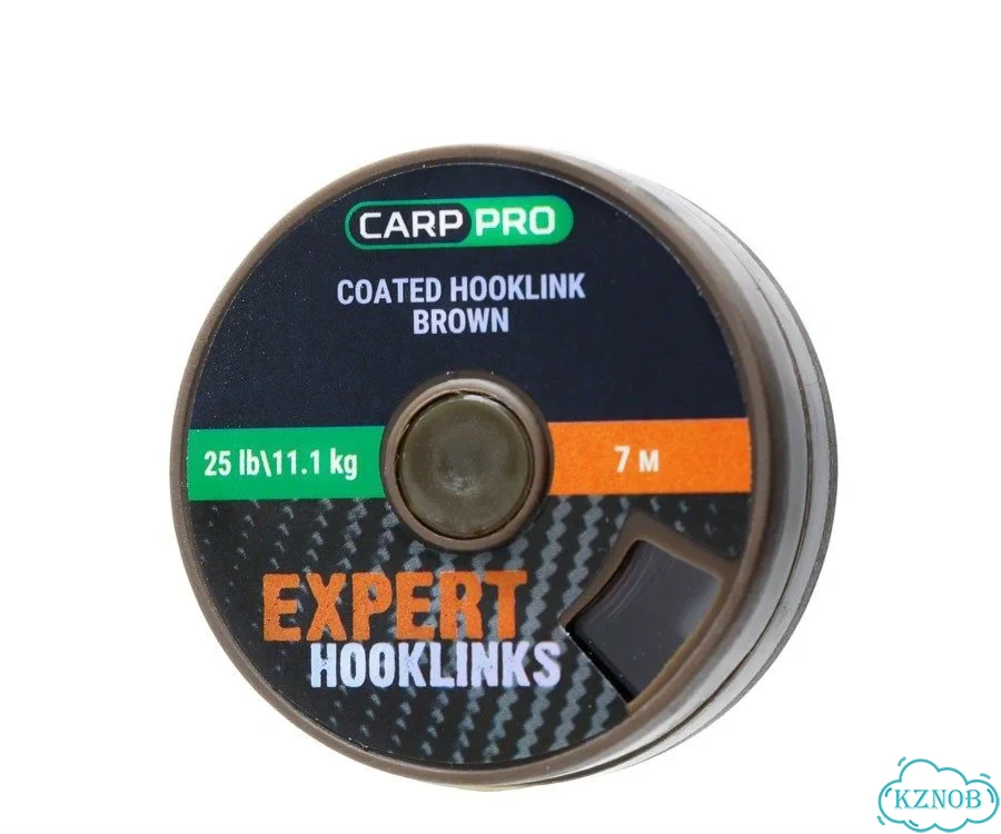Поводковый материал в оплётке Carp Pro 25lb 7м коричневый фото 1