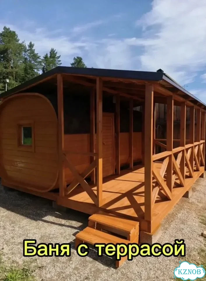 Баня бочка квадро из ели фото 7