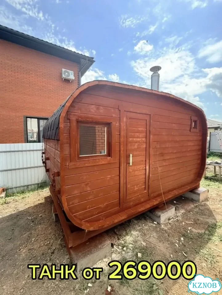 Баня бочка квадро из ели фото 8