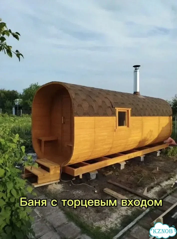 Баня бочка квадро из ели фото 9