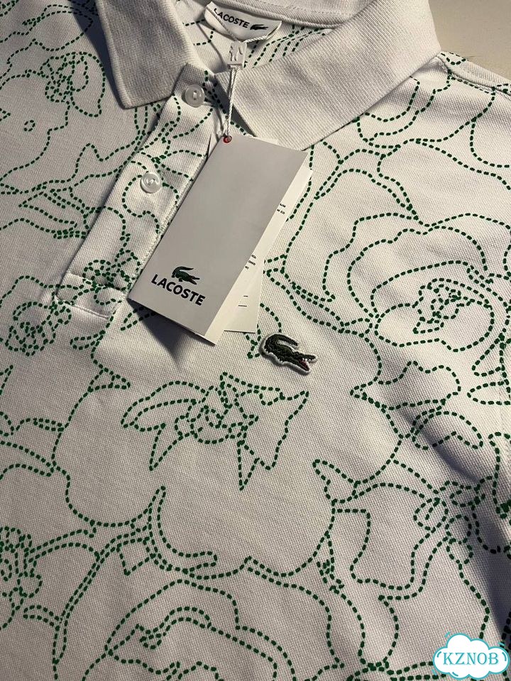 Поло футболка Lacoste белое с полосками фото 5