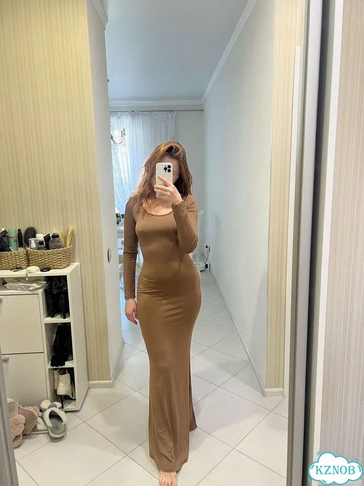 Коричневое платье фото 5