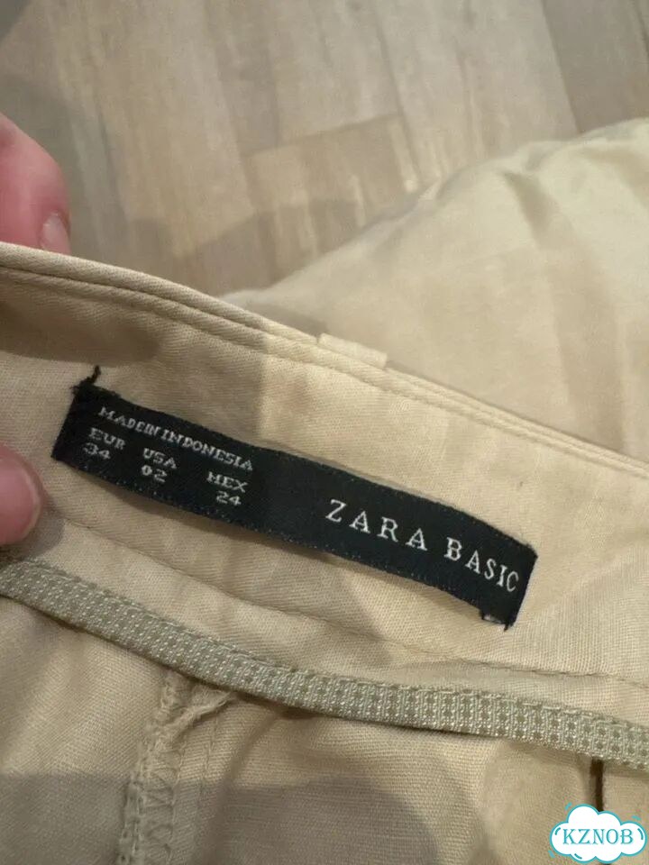 Брюки бежевые zara фото 3