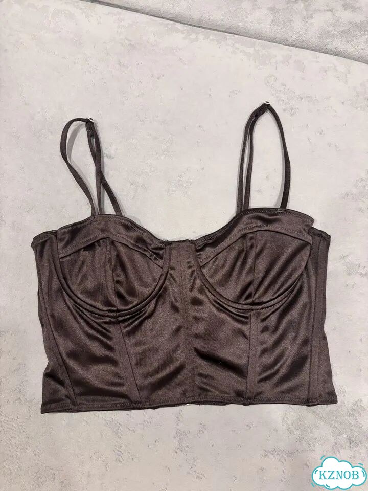 Атласный топ-корсет H&M Divided шоколадный S фото 1