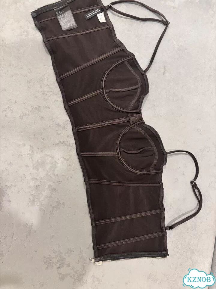 Атласный топ-корсет H&M Divided шоколадный S фото 3