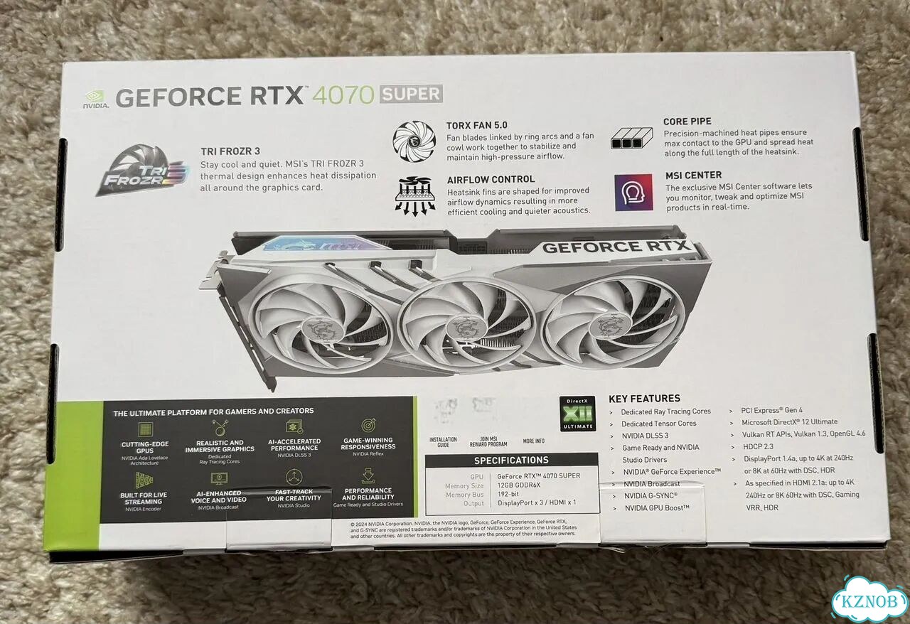 MSI GeForce RTX 4070 super gaming slim white фото 5