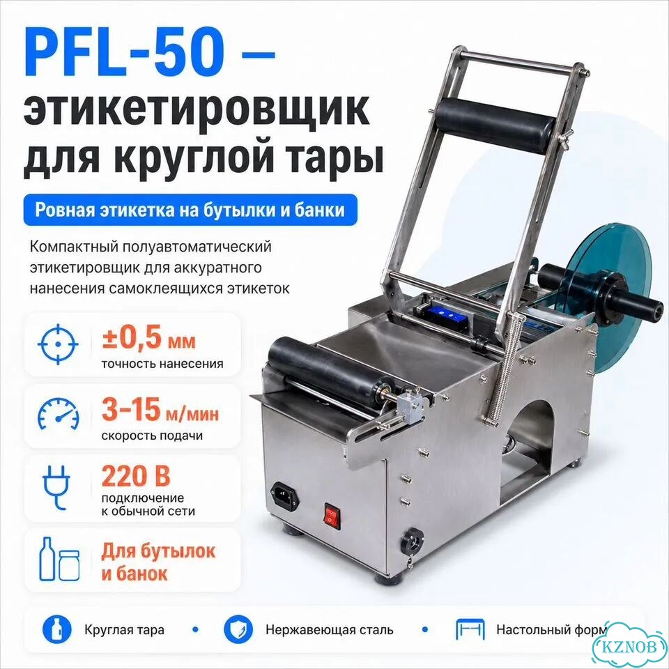 Этикетировщик полуавтоматический для круглых бутылок PFL-50 фото 1