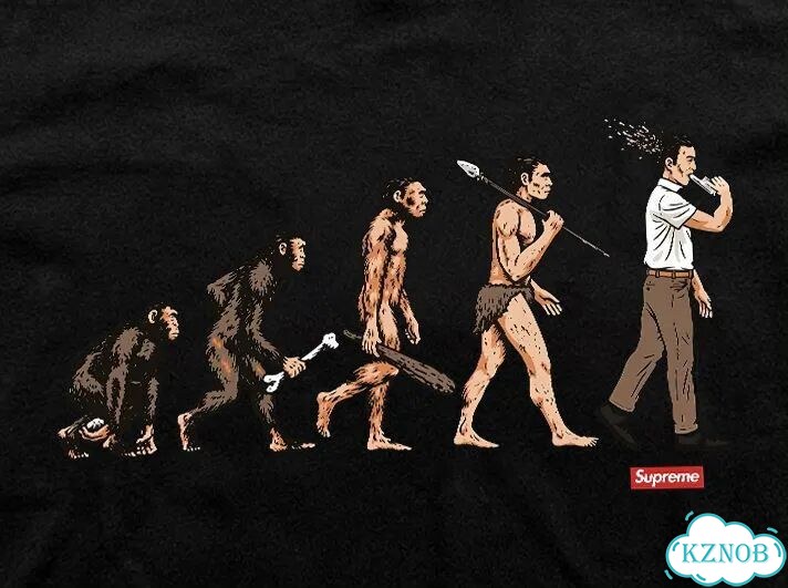 Футболка черная Supreme Evolution DAC0098 streetwear vintage фото 3