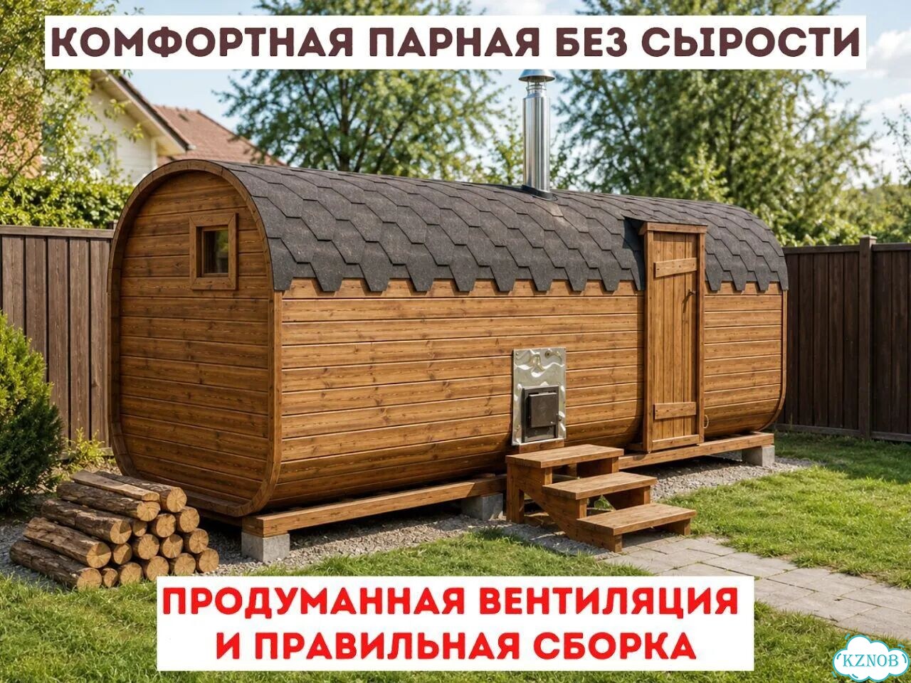 Баня-бочка под ключ фото 3