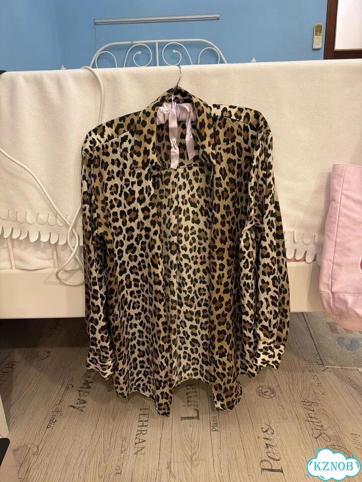 Zara атласная леопардовая рубашка S фото 1