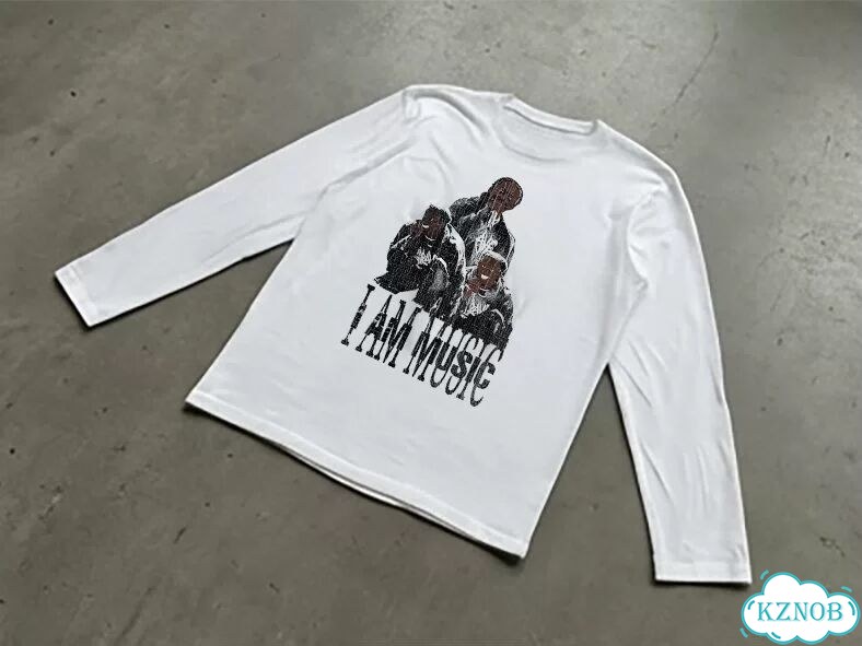Лонгслив белый I am music play boy carti DAD0039 streetwear vintage фото 2
