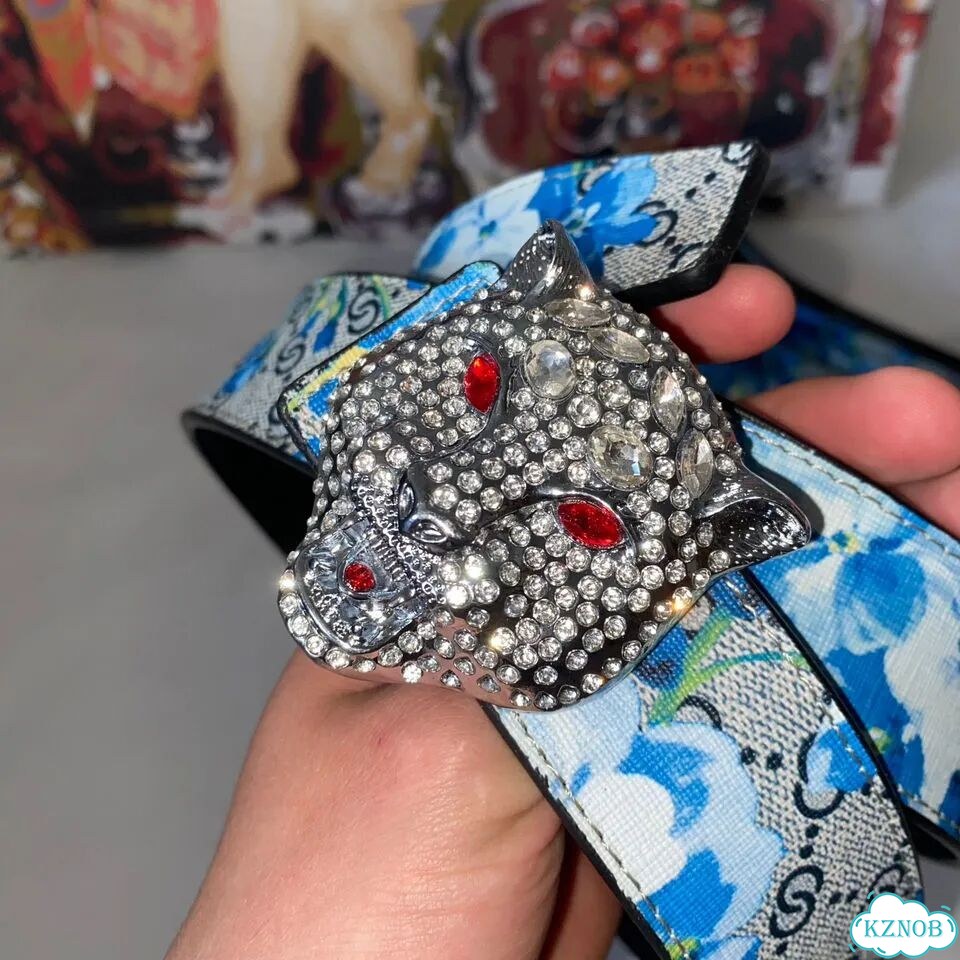 Ремень gucci tiger blue silver фото 2