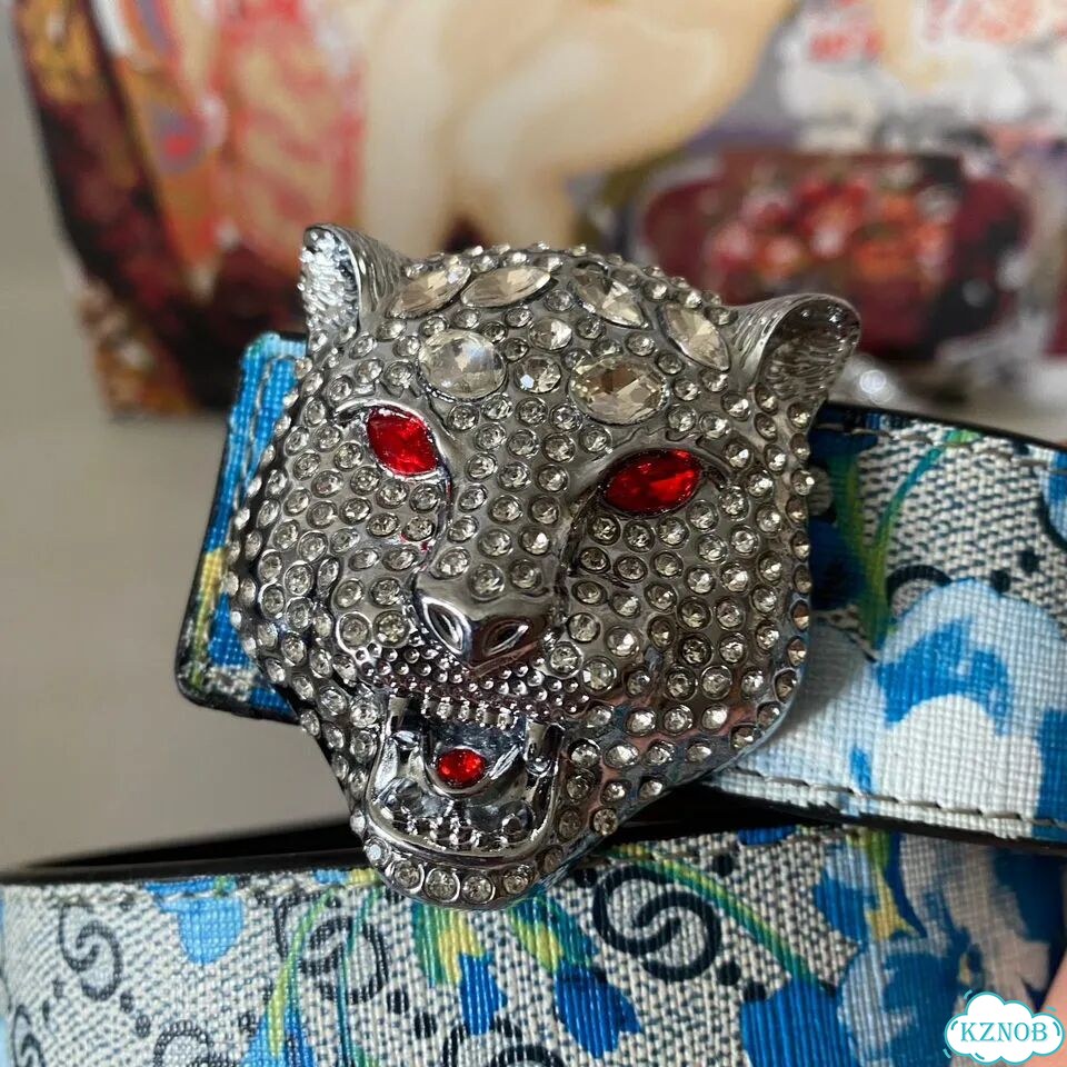 Ремень gucci tiger blue silver фото 3