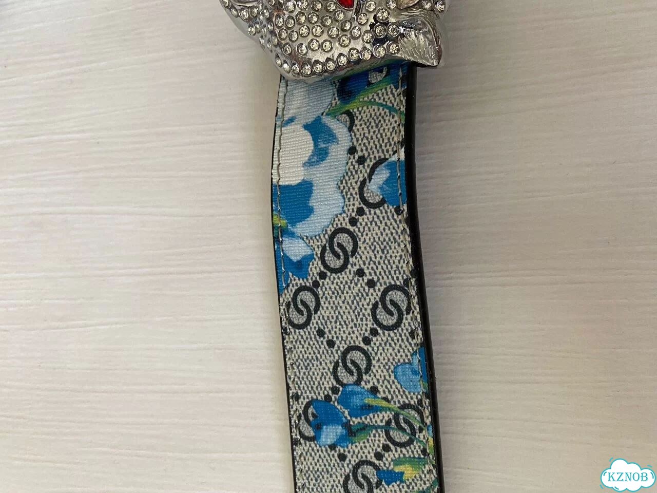 Ремень gucci tiger blue silver фото 4