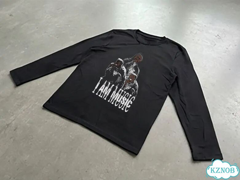 Лонгслив черный I am music play boy carti DAD0038 streetwear vintage фото 2
