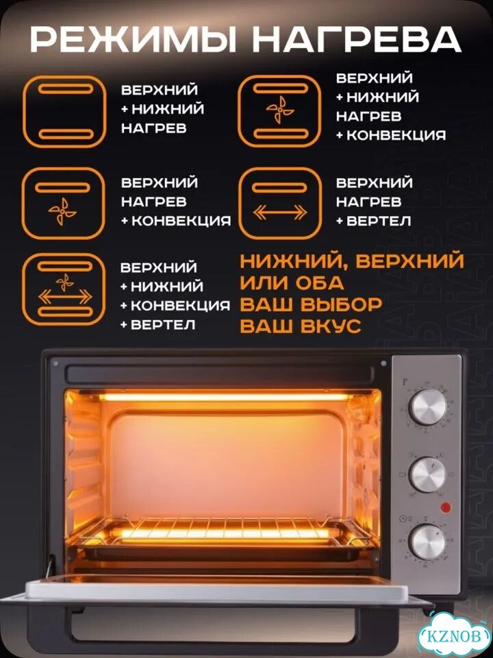 Мини-печь Pioneer 38 л с конвекцией, грилем фото 4