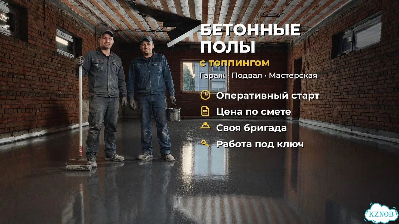 Бетонные полы с топпингом, для частных объектов фото 1