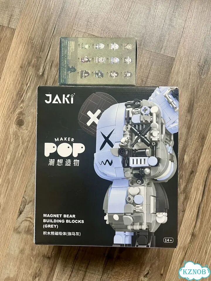 Конструктор магнитный Кибер мишка Bearbrick серый фото 2