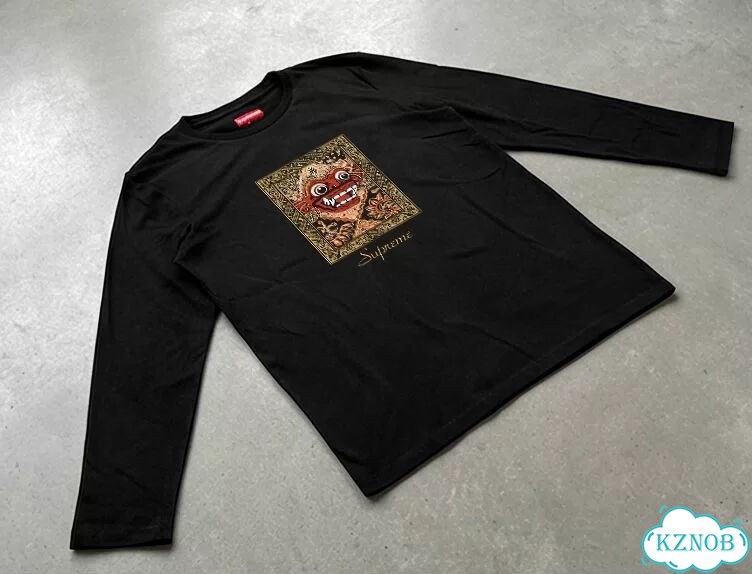 Лонгслив черный Supreme ss21 week 14 Barong Patch DAC0104 streetwear vintage фото 3