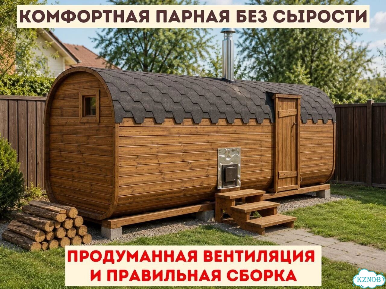 Баня-бочка под ключ фото 3