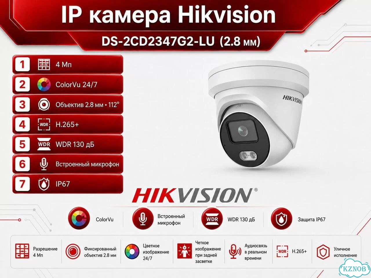 Hikvision DS-2CD2347G2-LU 2.8 мм — ColorVu фото 1
