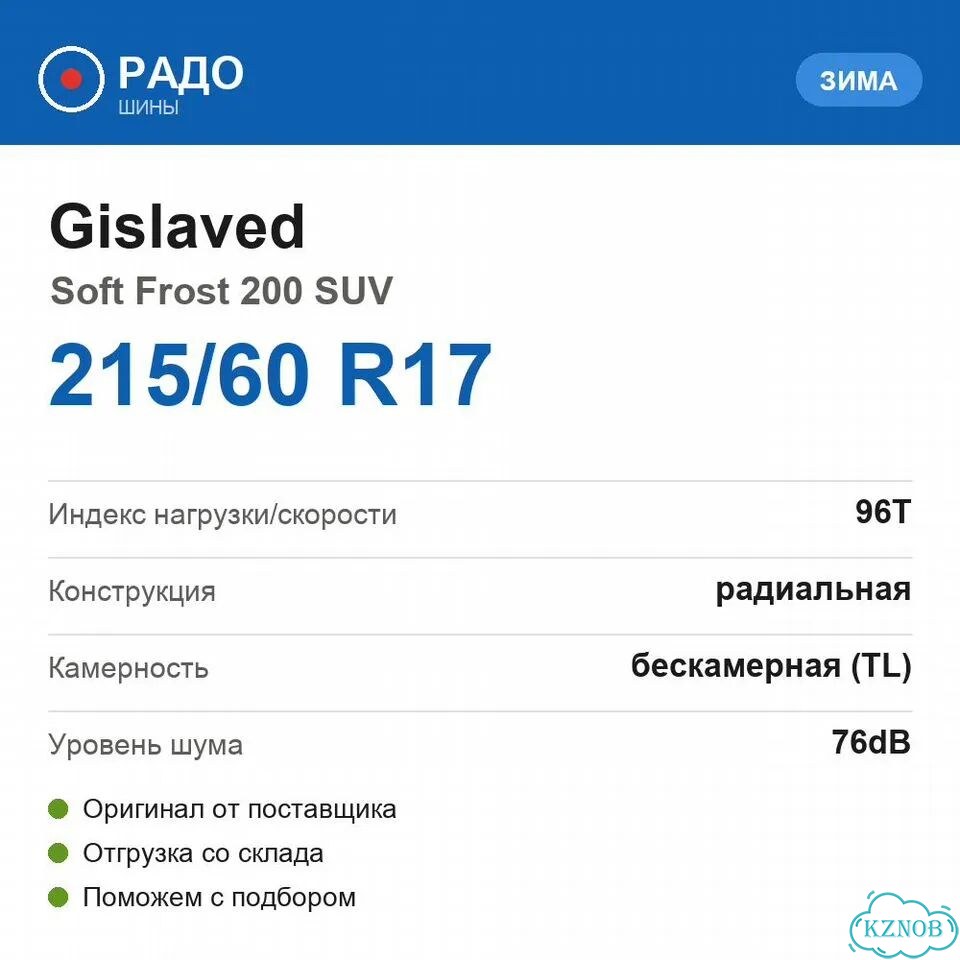 Gislaved Soft Frost 200 SUV 215/60 R17 96T фото 2