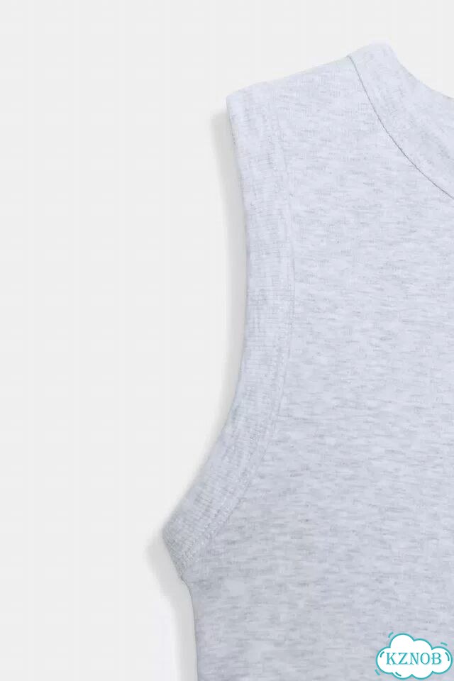 Майка zara серый С меланжевым эффектом фото 3